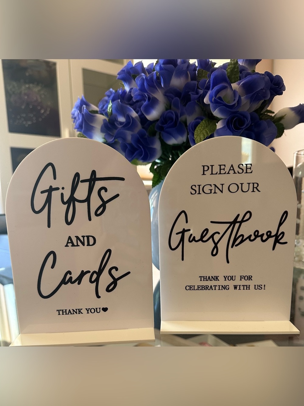 New White Gifts and Cards / Guestbook Wedding Sign Set